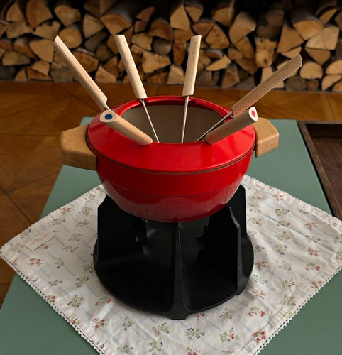 Creuset lugano fondue set - le,